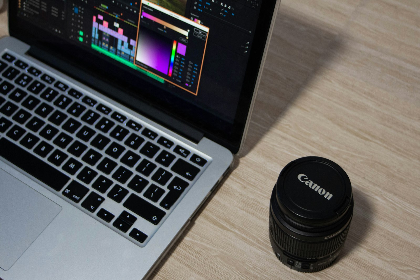 Small business owner creating a marketing video on a laptop using Google Vids